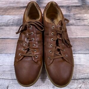 Born Mens Leather Sneakers Brown Size 12 Lace Up Casual Shoes Handcrafted